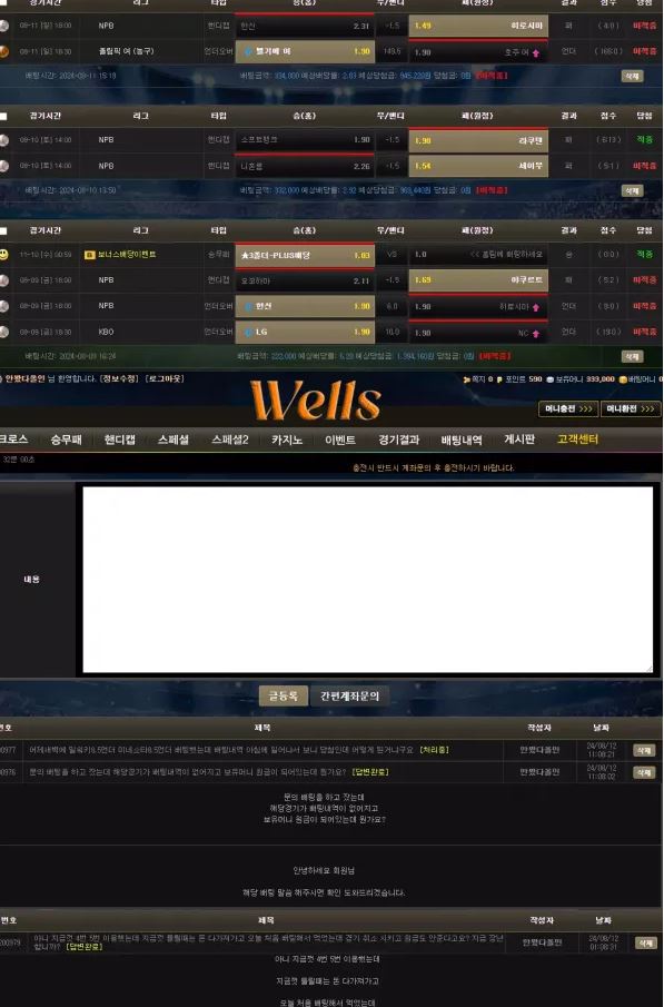 먹튀사이트 정보 [ 웰스 WELLS ]